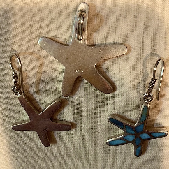 Silver 9.25 PENDANT + ERRRINGS ( pierced) - Picture 5 of 5